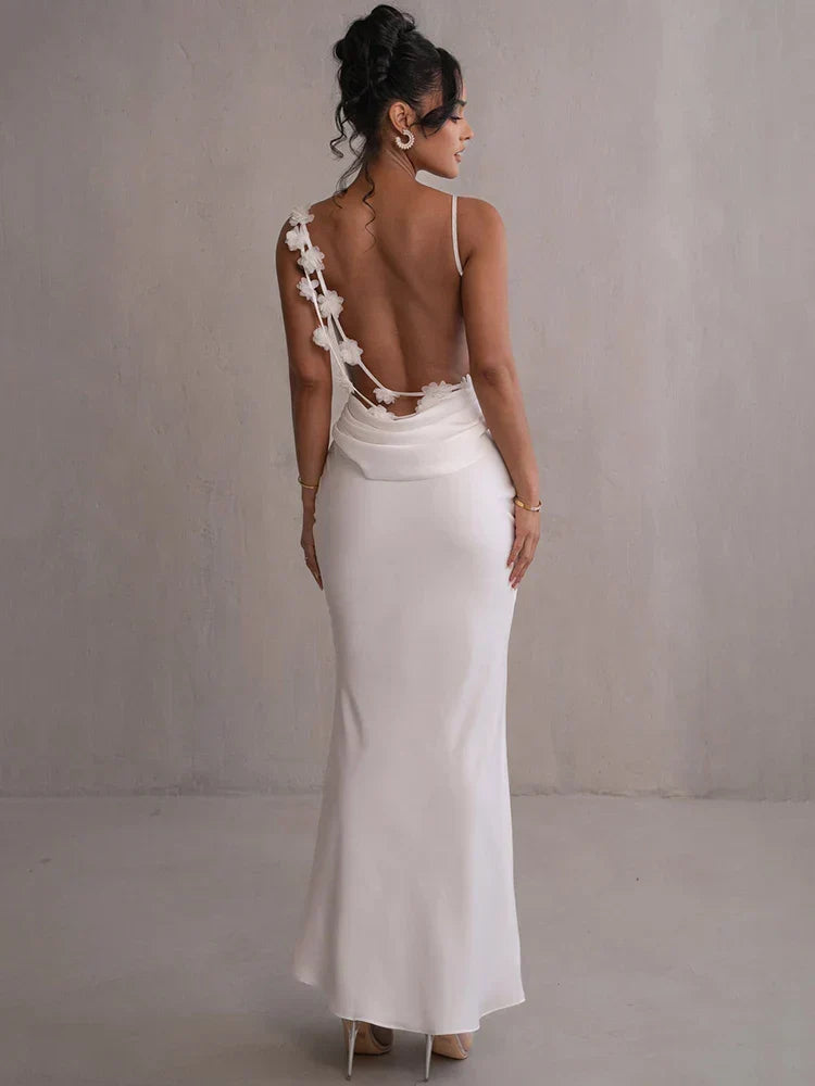 Emily | Robe maxi avec dos fleuri