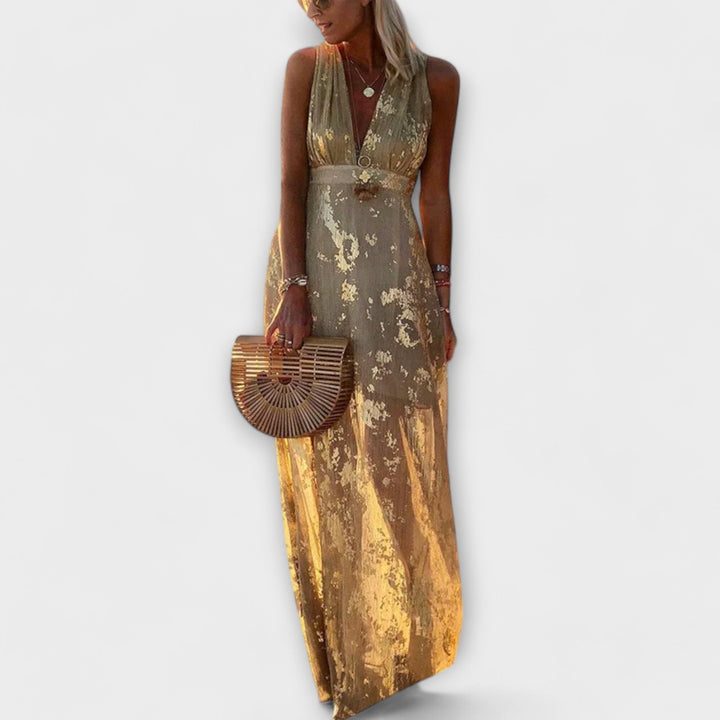 Almera – Robe maxi légère avec des reflets dorés