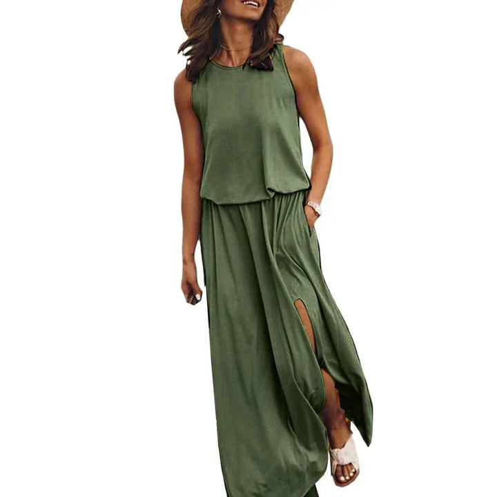Robe Maxi Décontractée Sans Manches Lyric