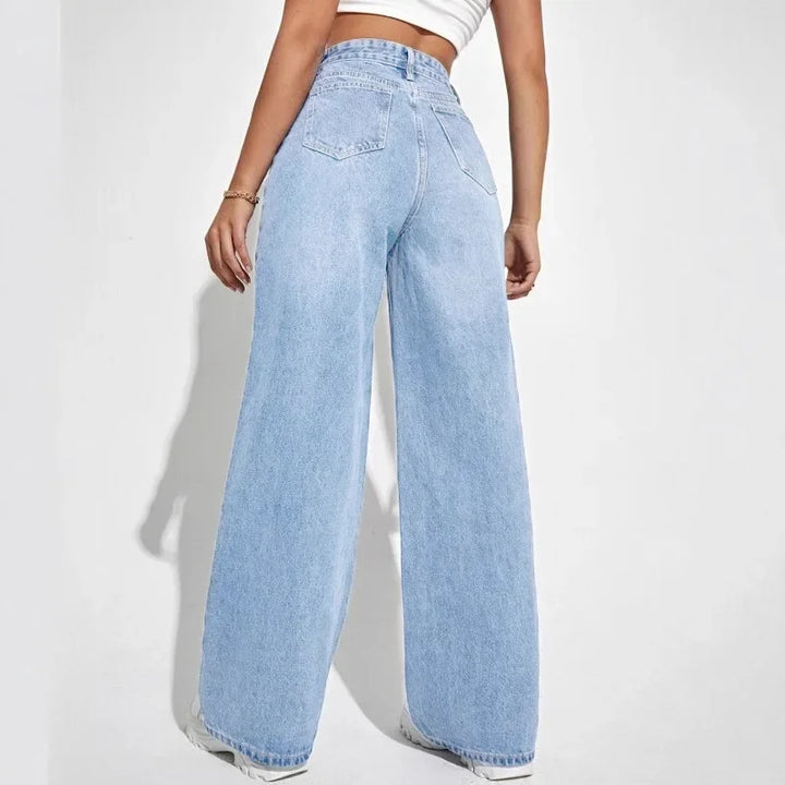 Jeans Baggy Taille Haute Femme