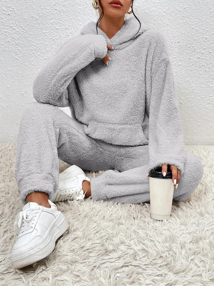 Ensemble teddy élégant et douillet avec poupée à capuche pour femmes