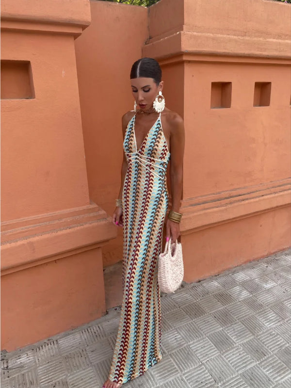 Priscilla | Robe maxi à dos nu - Fluide et chic