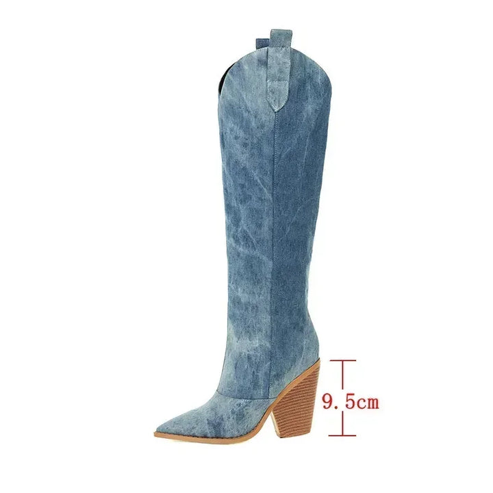 Bottes Cowboy Overknee pour Femmes | Bleu