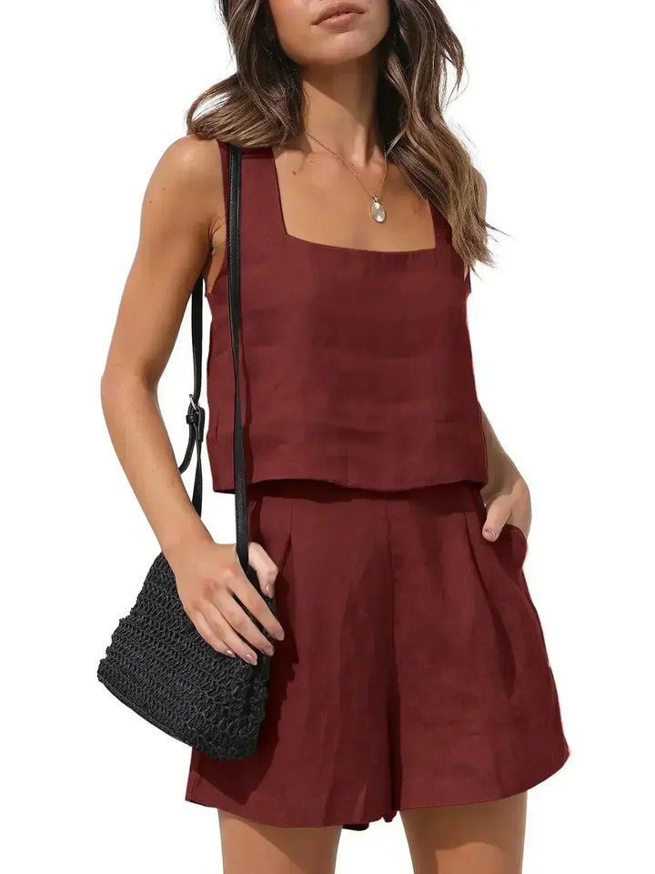 Ensemble élégant composé d'une veste et d'un short pour femmes