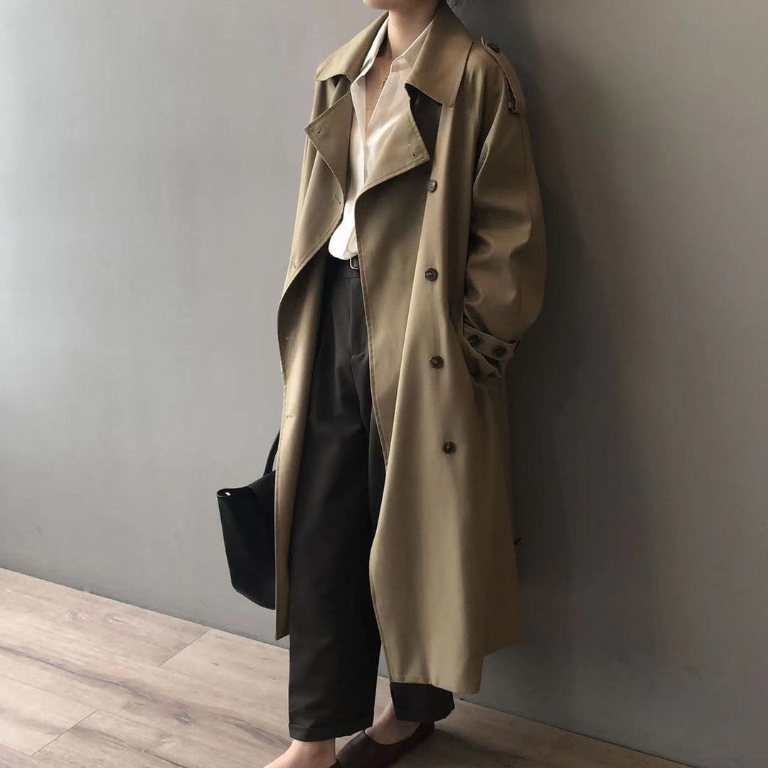 Manteau Trench Long Imperméable pour Femmes | Col Revers