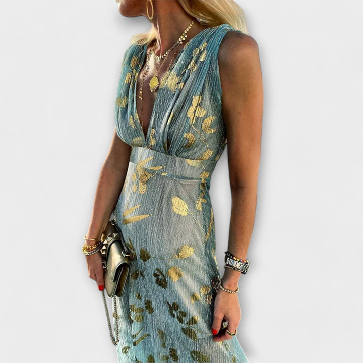 Almera – Robe maxi légère avec des reflets dorés