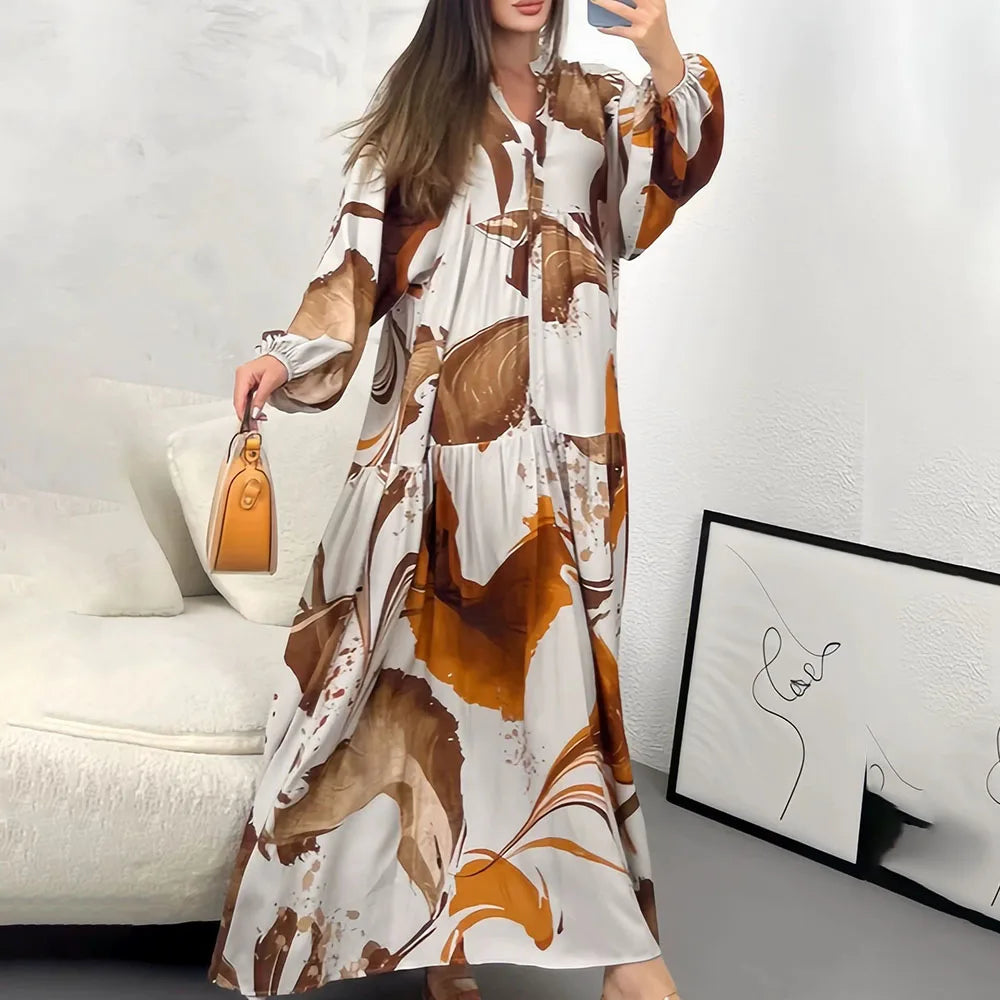 Yumi™ Robe Maxi en Viscose Premium avec Boutonnage à l'Avant