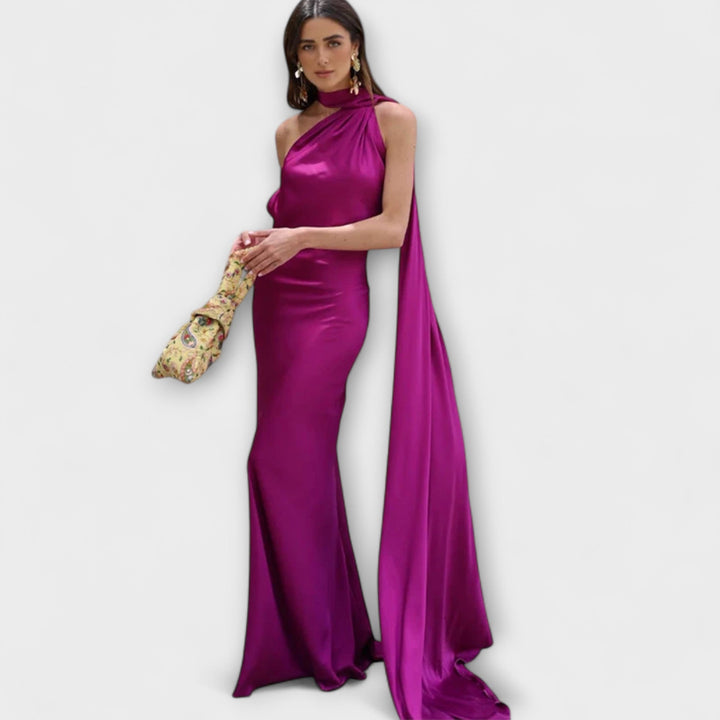 Robe Maxi Halter Off-Shoulder Élégante