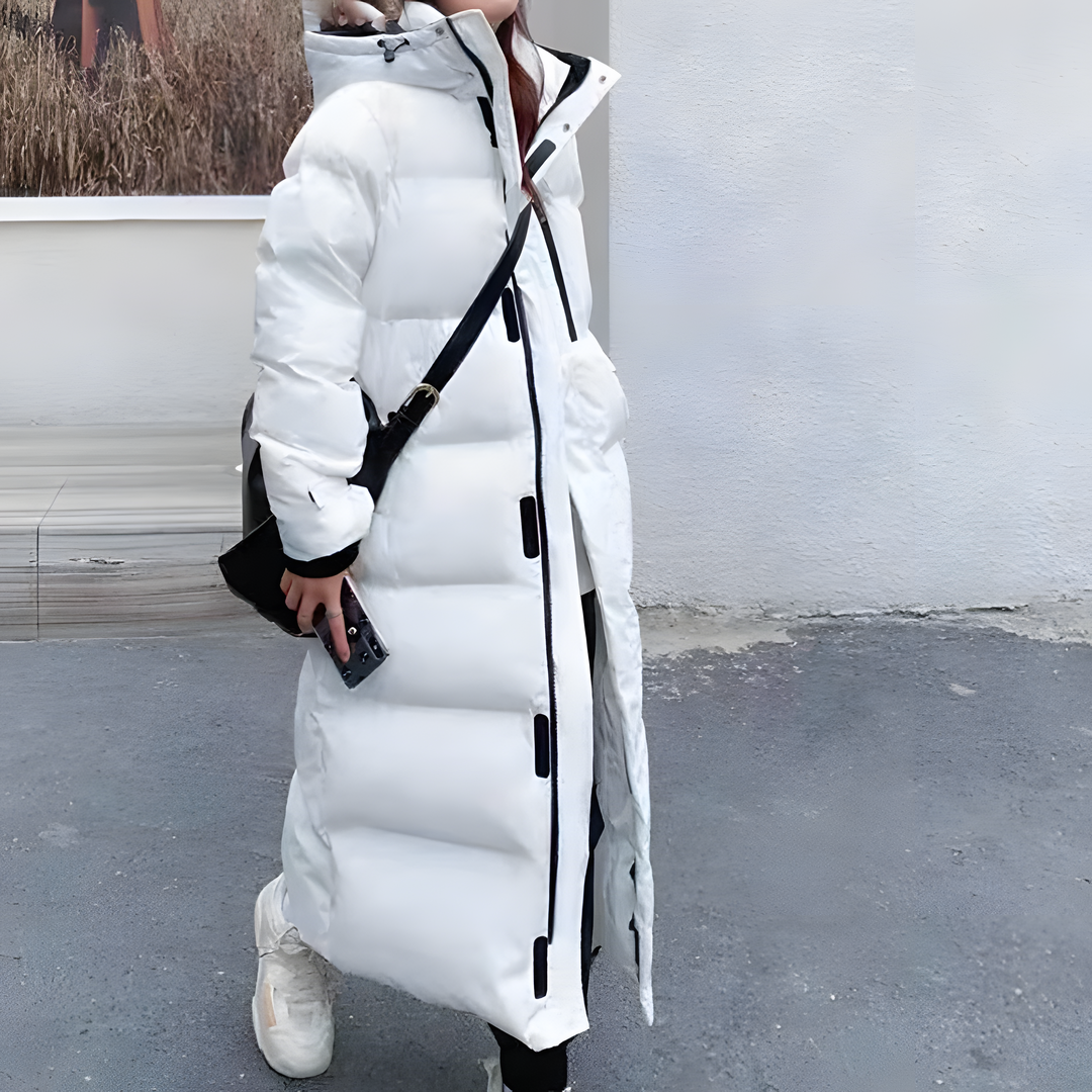 Veste en duvet pour femmes Manteau d'hiver Long | Doublé avec Capuche