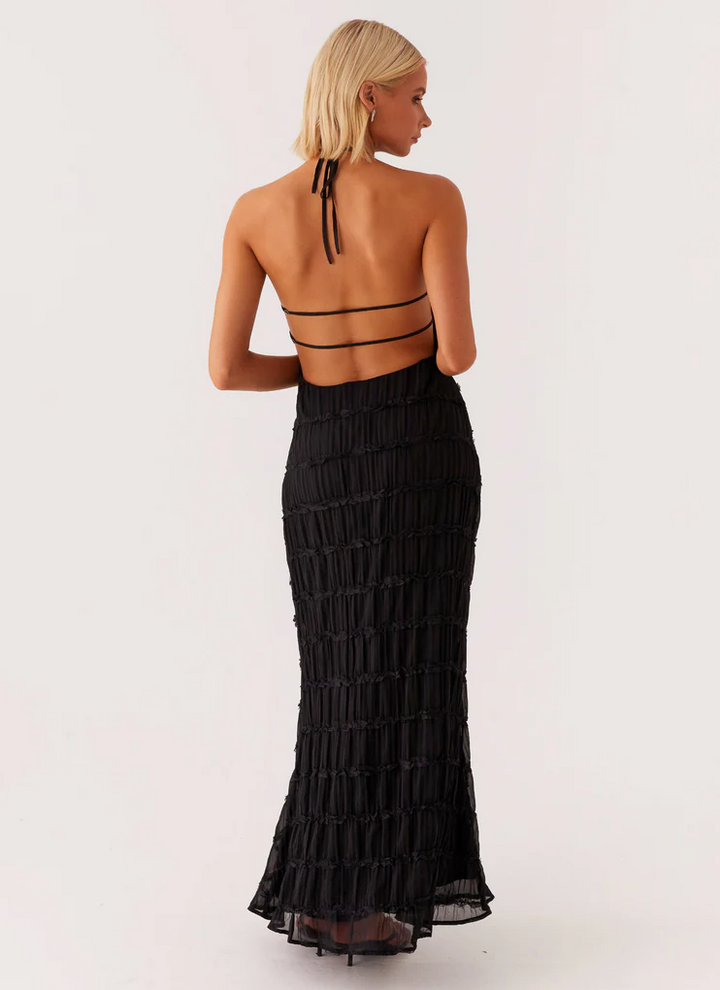 Juliana | Robe Maxi Transparente à Encolure Dégagée