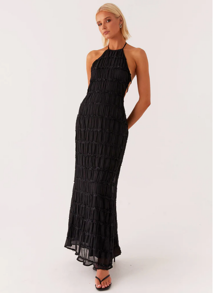 Juliana | Robe Maxi Transparente à Encolure Dégagée