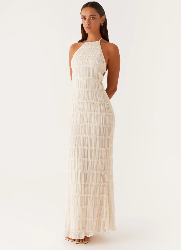 Juliana | Robe Maxi Transparente à Encolure Dégagée