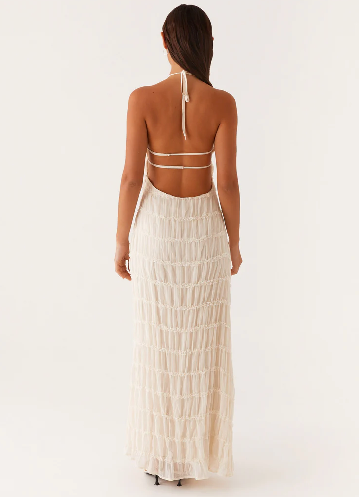 Juliana | Robe Maxi Transparente à Encolure Dégagée