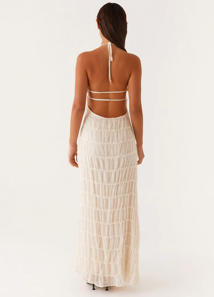 Juliana | Robe Maxi Transparente à Encolure Dégagée