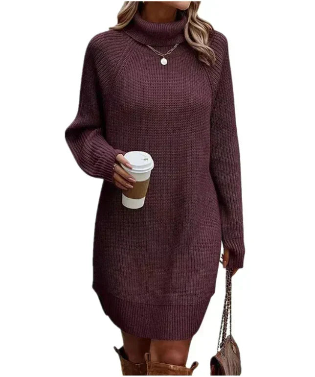 Robe élégante à col roulé pour femmes