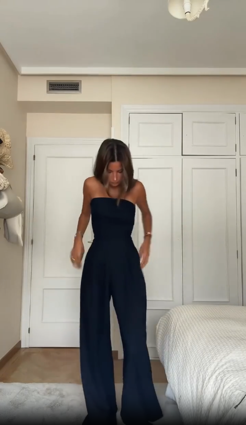 Combinaison sans bretelles Luna avec jambes larges