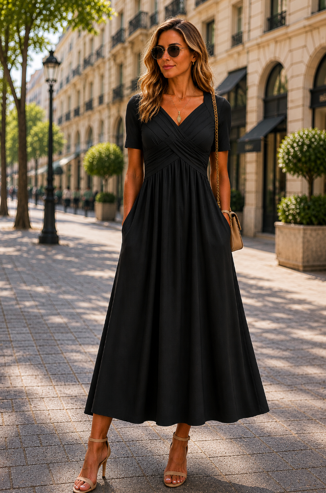Helena | Robe midi élégante en A
