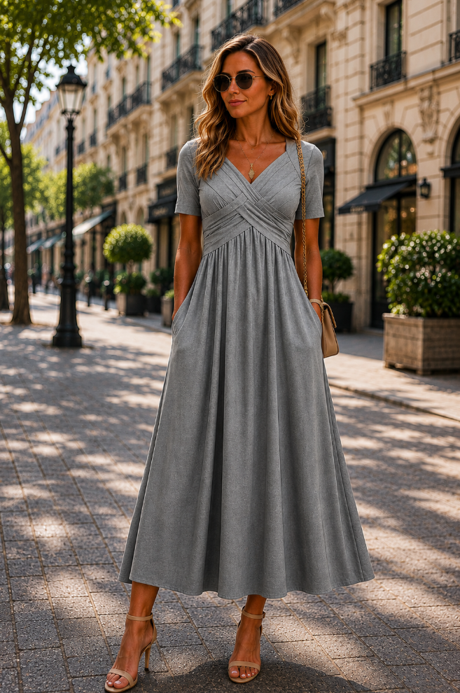 Helena | Robe midi élégante en A