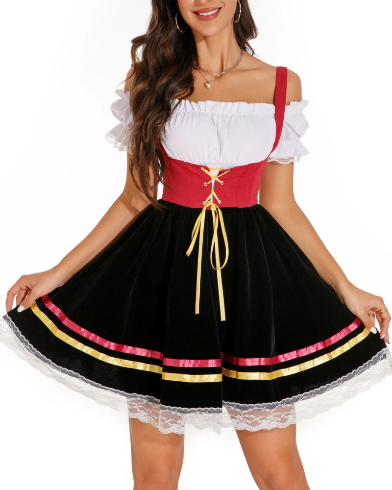 Katharina | Robe Mini Dirndl sans épaules pour femmes