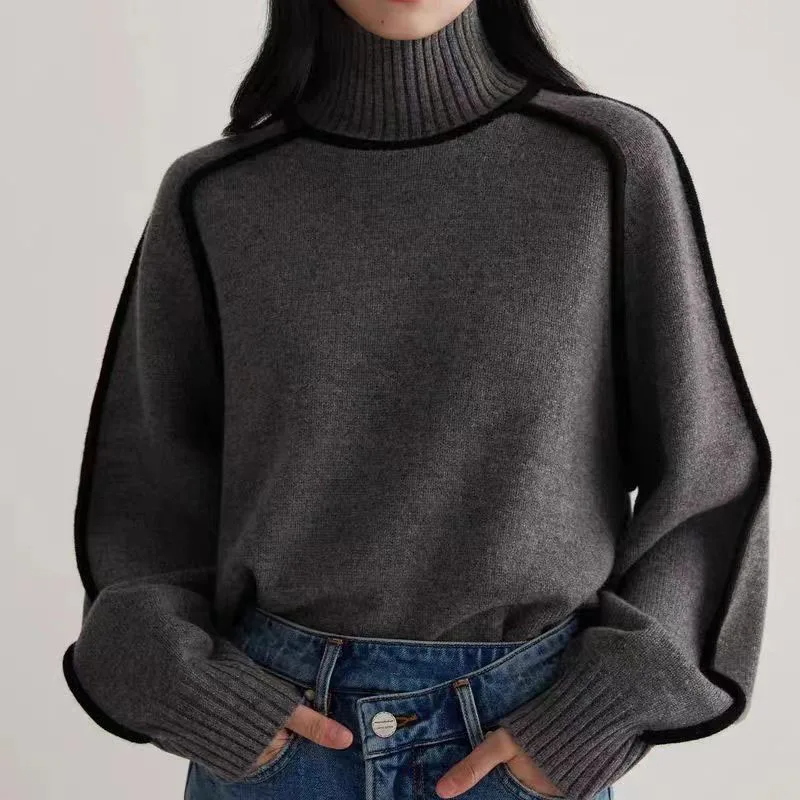 Pull à col roulé pour femmes – Pull élégant et intemporel pour l'automne et l'hiver, polyvalent, coupe flatteuse