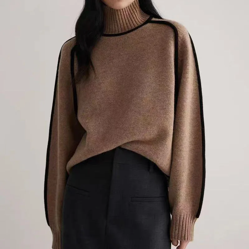 Pull à col roulé pour femmes – Pull élégant et intemporel pour l'automne et l'hiver, polyvalent, coupe flatteuse