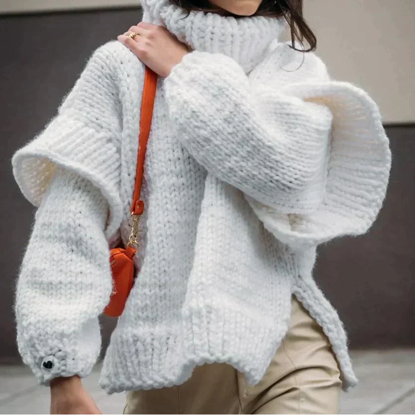 Pull à col roulé surdimensionné et douillet pour femmes | Hiver
