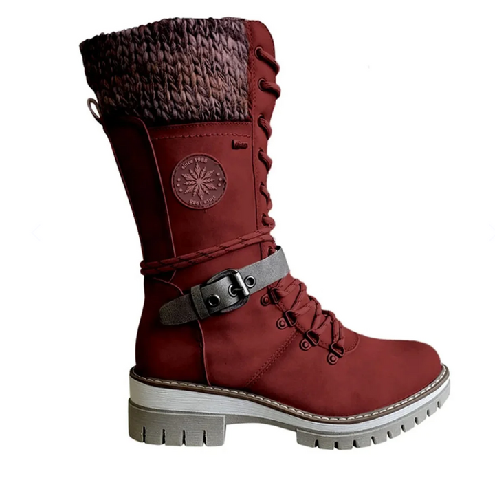 Bottes d'hiver pour femmes avec fermeture éclair latérale | Bord tricoté