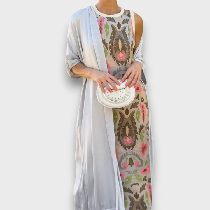 Selviane – Robe maxi avec cardigan