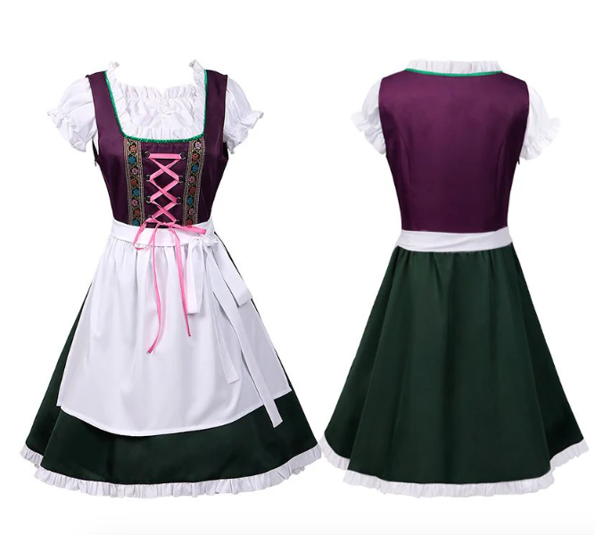 Robe Dirndl Lila Oktoberfest pour Femmes