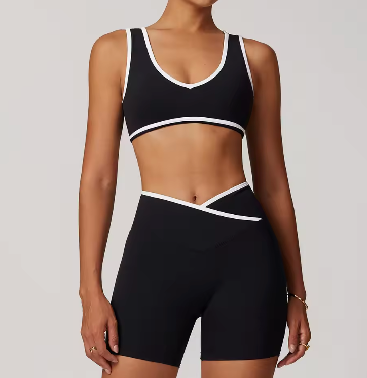 Ensemble de yoga et pilates pour femmes en 2 pièces – Tenue d'entraînement sans couture avec leggings et haut