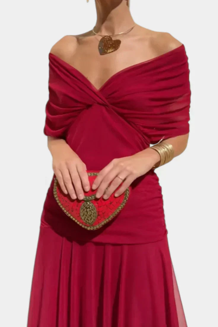 Florayne™ - Robe midi fluide élégante avec décolleté en V
