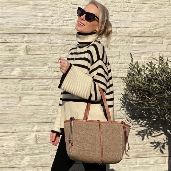 Nami - pull à col roulé rayé pour femmes