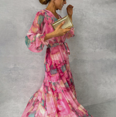 Evelyn – robe maxi rêve aquarelle