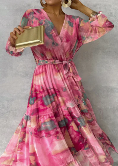 Evelyn – robe maxi rêve aquarelle