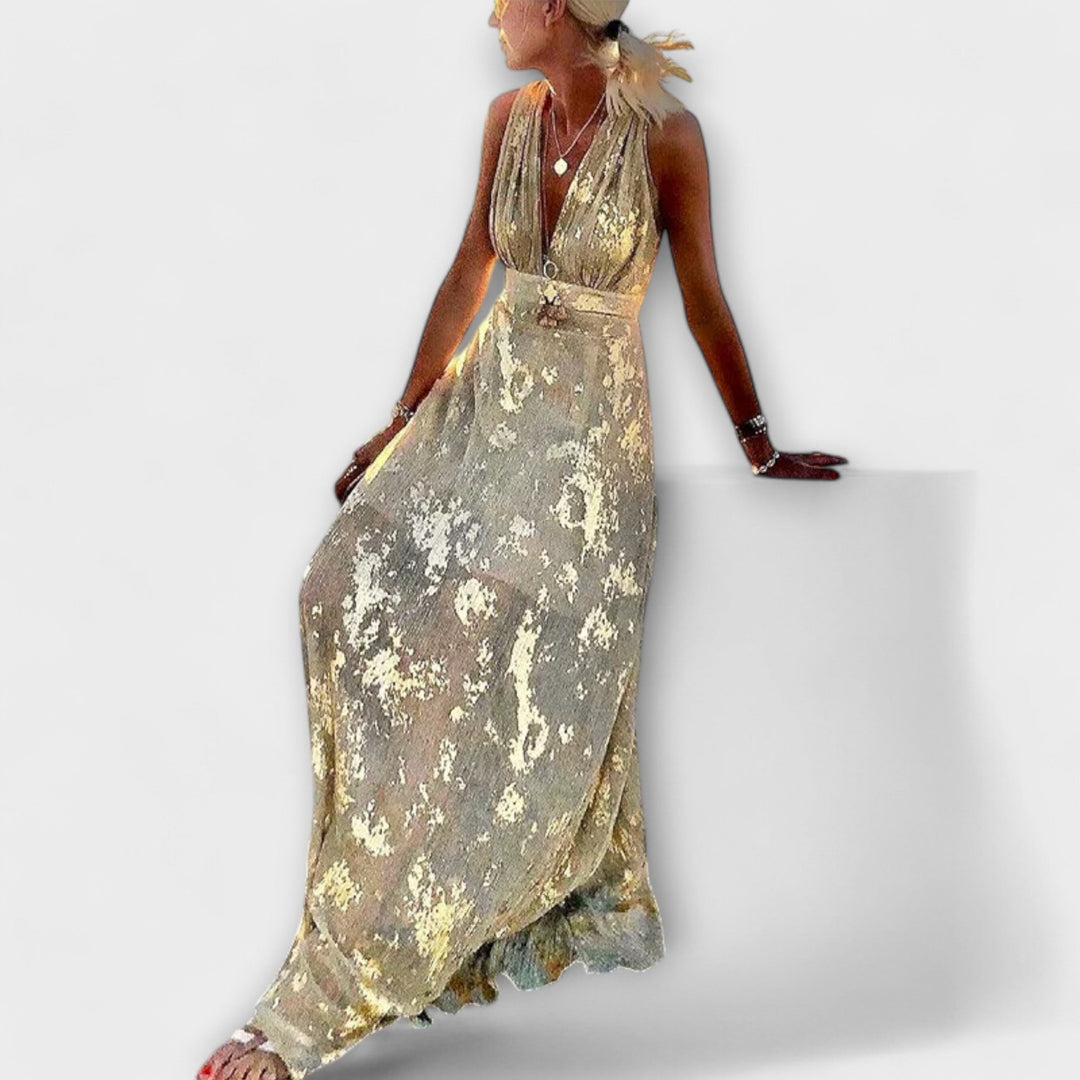Almera – Robe maxi légère avec des reflets dorés