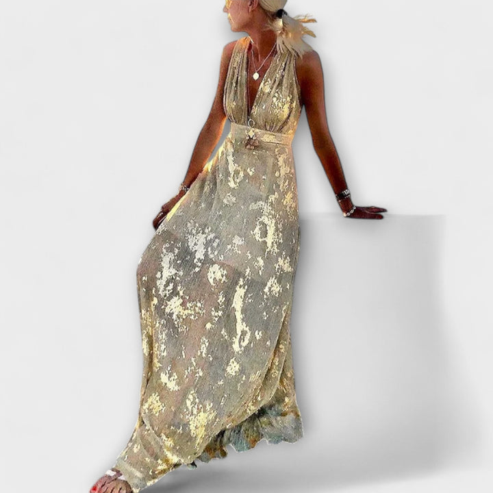 Almera – Robe maxi légère avec des reflets dorés