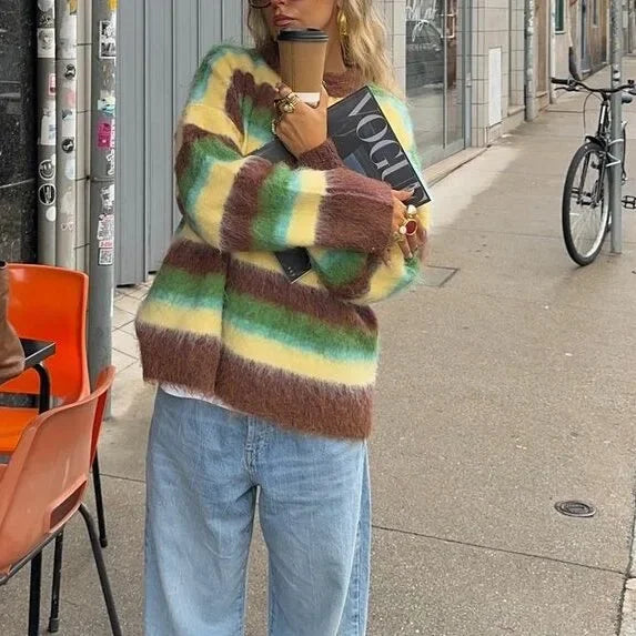 Mikah | Pull en Tricot Rayé pour Femmes