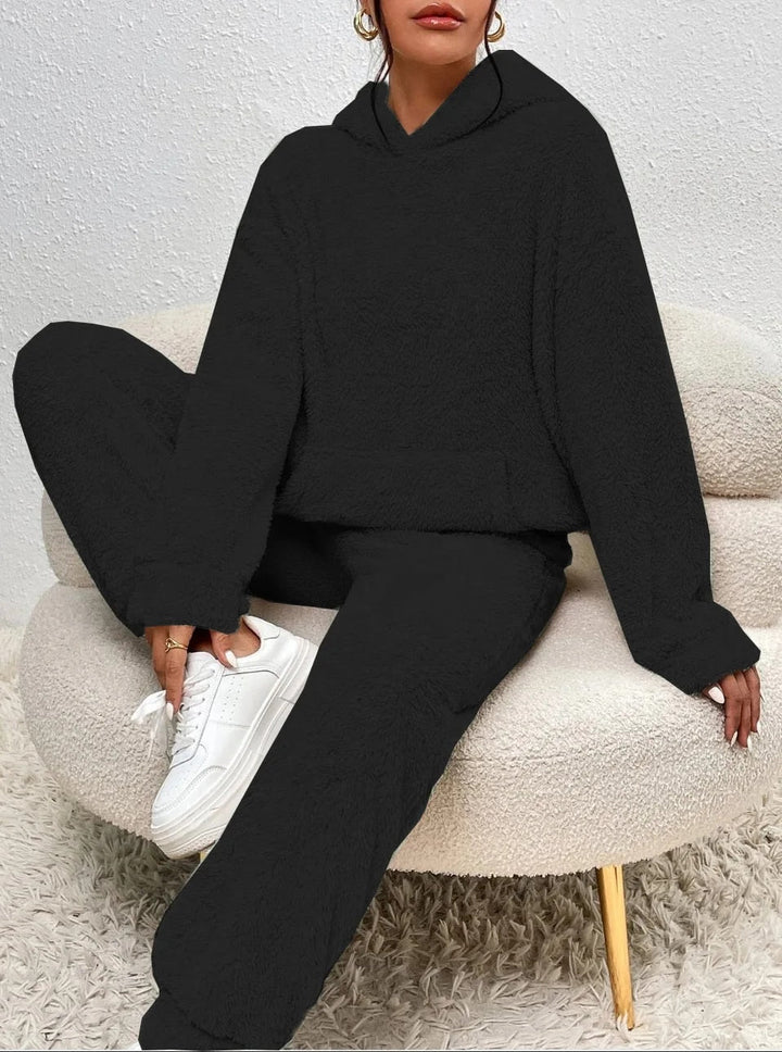 Ensemble teddy élégant et douillet avec poupée à capuche pour femmes