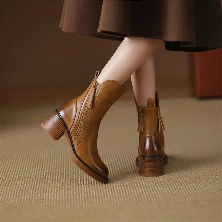 Bottines en cuir élégantes pour femmes