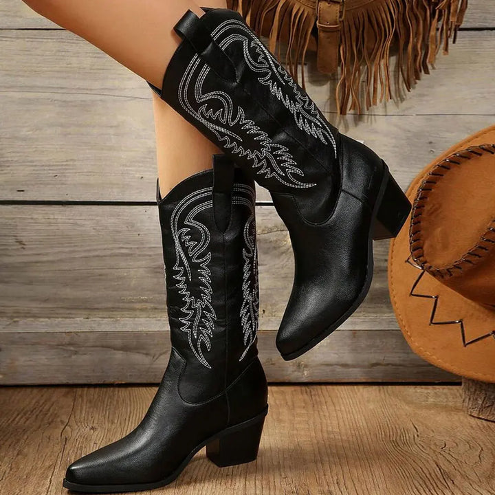 Bottes de cowboy modernes pour femmes | Talon bloc