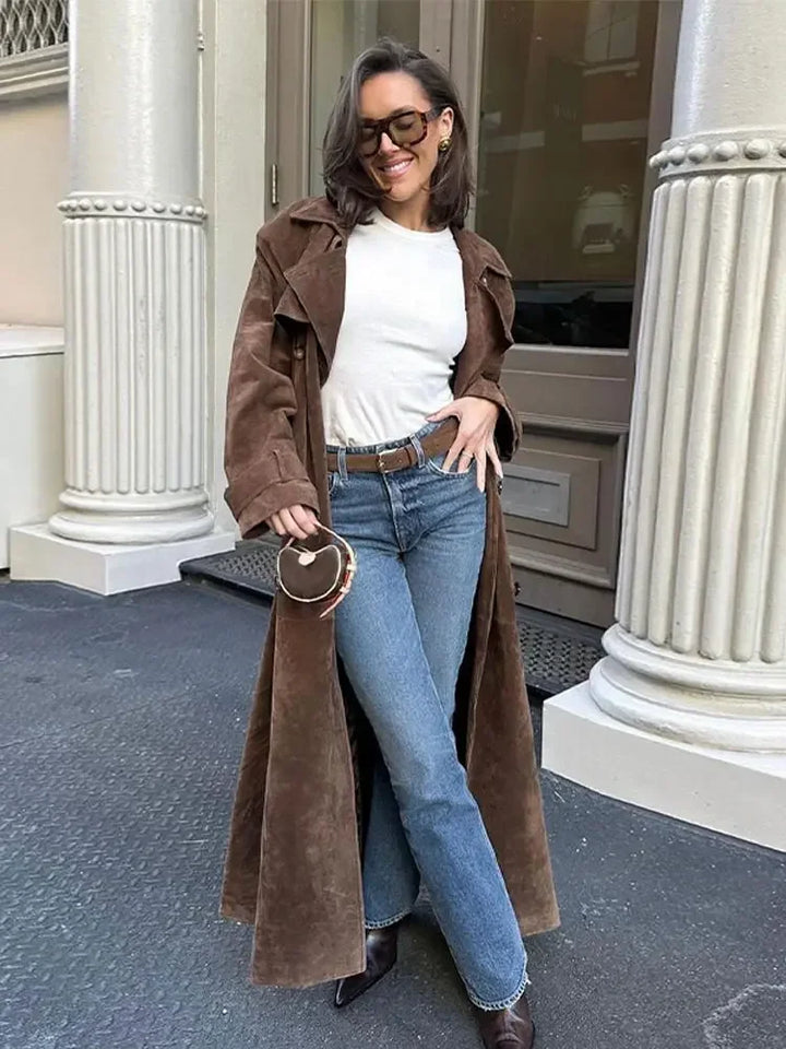 Bozena | Manteau Long pour Femme au Design Faux Intemporel