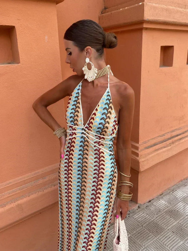 Priscilla | Robe maxi à dos nu - Fluide et chic