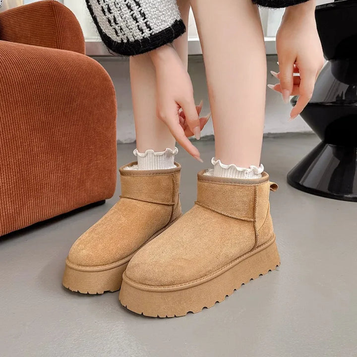 Bottes classiques à plateforme pour femmes avec semelle épaisse