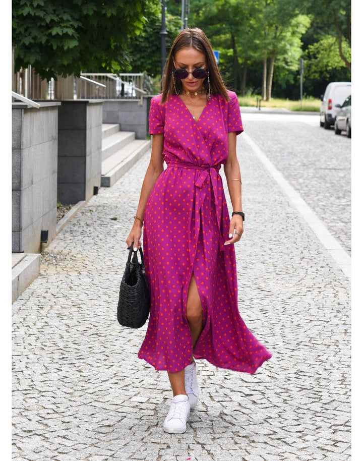 Freya | Robe midi frappante avec imprimé floral et ceinture à la taille