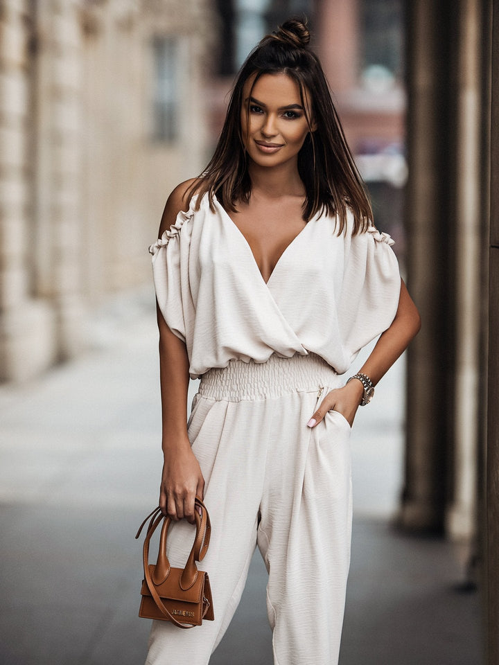 Hannah - Combinaison Off-Shoulder Féminine & Décontractée
