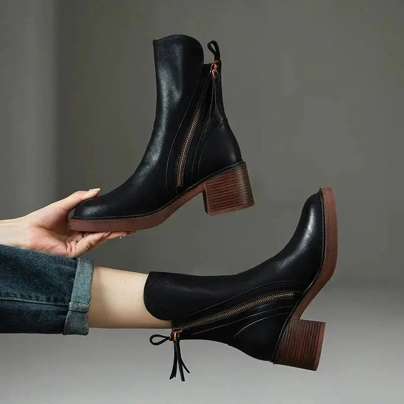 Bottines en cuir élégantes pour femmes