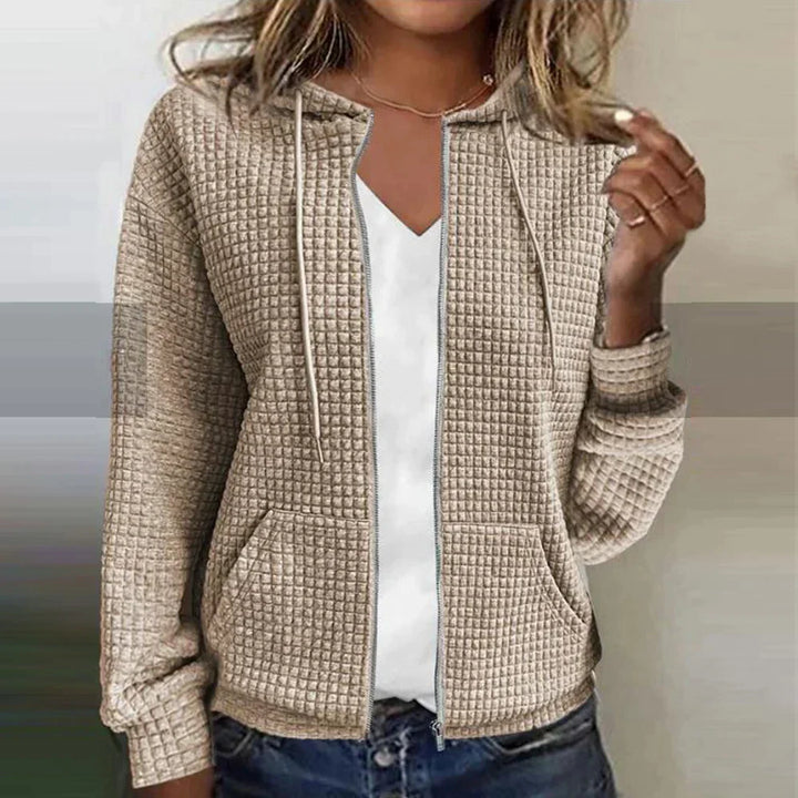Veste en tricot à carreaux pour femmes | Élégante et légère