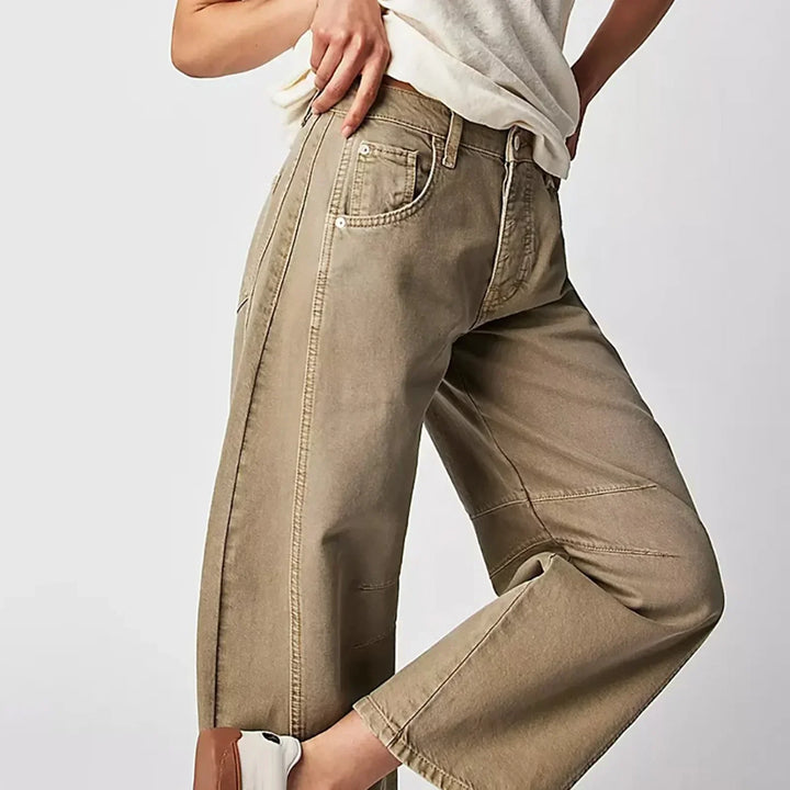 Jean baggy à fermeture à boutons pour femmes
