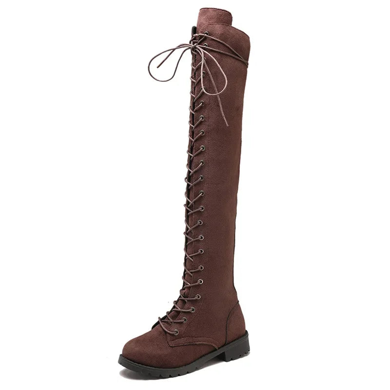 Bottes Overknee Élégantes pour Femmes | Lacets