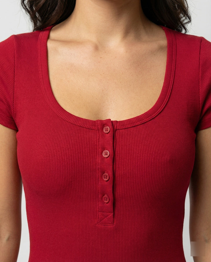 Robe Mini Sexy à Manches Courtes avec Boutonnière Ajustée pour Femmes - Robe d'Été